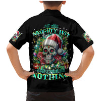 Christmas Skull Family Matching Mermaid Dress and Hawaiian Shirt On The Naughty List I Regret Nothing - Wonder Print Shop