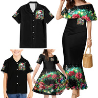 Christmas Skull Family Matching Mermaid Dress and Hawaiian Shirt On The Naughty List I Regret Nothing - Wonder Print Shop