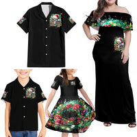 Christmas Skull Family Matching Off Shoulder Maxi Dress and Hawaiian Shirt On The Naughty List I Regret Nothing - Wonder Print Shop