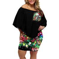Christmas Skull Family Matching Off Shoulder Short Dress and Hawaiian Shirt On The Naughty List I Regret Nothing - Wonder Print Shop