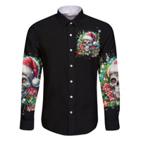 Christmas Skull Family Matching Puletasi Dress and Hawaiian Shirt On The Naughty List I Regret Nothing - Wonder Print Shop