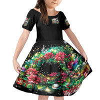 Christmas Skull Family Matching Short Sleeve Bodycon Dress and Hawaiian Shirt On The Naughty List I Regret Nothing - Wonder Print Shop