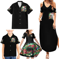 Christmas Skull Family Matching Summer Maxi Dress and Hawaiian Shirt On The Naughty List I Regret Nothing - Wonder Print Shop