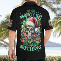 Christmas Skull Hawaiian Shirt On The Naughty List I Regret Nothing - Wonder Print Shop