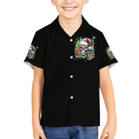 Christmas Skull Kid Hawaiian Shirt On The Naughty List I Regret Nothing - Wonder Print Shop