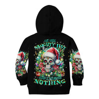 Christmas Skull Kid Hoodie On The Naughty List I Regret Nothing - Wonder Print Shop