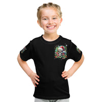 Christmas Skull Kid T Shirt On The Naughty List I Regret Nothing - Wonder Print Shop