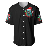 Christmas Skull Lady Baseball Jersey On The Naughty List I Regret Nothing - Wonder Print Shop