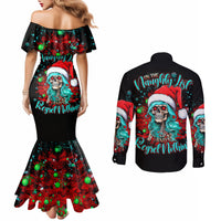christmas-skull-lady-couples-matching-mermaid-dress-and-long-sleeve-button-shirt-on-the-naughty-list-i-regret-nothing