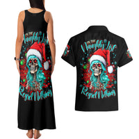 Christmas Skull Lady Couples Matching Tank Maxi Dress and Hawaiian Shirt On The Naughty List I Regret Nothing - Wonder Print Shop