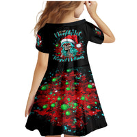 Christmas Skull Lady Family Matching Mermaid Dress and Hawaiian Shirt On The Naughty List I Regret Nothing - Wonder Print Shop