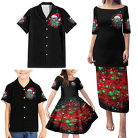 Christmas Skull Lady Family Matching Puletasi Dress and Hawaiian Shirt On The Naughty List I Regret Nothing - Wonder Print Shop