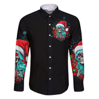 Christmas Skull Lady Family Matching Puletasi Dress and Hawaiian Shirt On The Naughty List I Regret Nothing - Wonder Print Shop