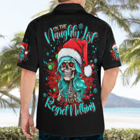 Christmas Skull Lady Hawaiian Shirt On The Naughty List I Regret Nothing - Wonder Print Shop