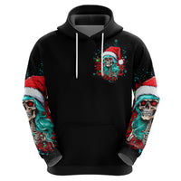 Christmas Skull Lady Hoodie On The Naughty List I Regret Nothing - Wonder Print Shop