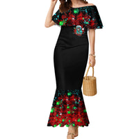 Christmas Skull Lady Mermaid Dress On The Naughty List I Regret Nothing - Wonder Print Shop
