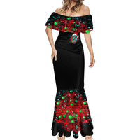 Christmas Skull Lady Mermaid Dress On The Naughty List I Regret Nothing - Wonder Print Shop