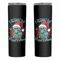 Christmas Skull Lady Skinny Tumbler On The Naughty List I Regret Nothing - Wonder Print Shop