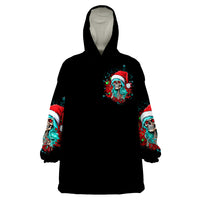 Christmas Skull Lady Wearable Blanket Hoodie On The Naughty List I Regret Nothing - Wonder Print Shop