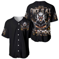Demon Skull Baseball Jersey One Day I Gonna Say Fuck It All - Wonder Print Shop