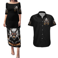Demon Skull Couples Matching Puletasi Dress and Hawaiian Shirt One Day I Gonna Say Fuck It All - Wonder Print Shop