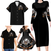 Demon Skull Family Matching Long Sleeve Bodycon Dress and Hawaiian Shirt One Day I Gonna Say Fuck It All - Wonder Print Shop