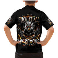 Demon Skull Family Matching Mermaid Dress and Hawaiian Shirt One Day I Gonna Say Fuck It All - Wonder Print Shop