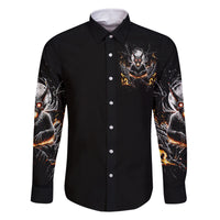 Demon Skull Family Matching Off Shoulder Long Sleeve Dress and Hawaiian Shirt One Day I Gonna Say Fuck It All - Wonder Print Shop