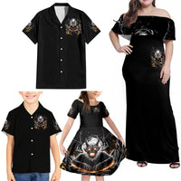 Demon Skull Family Matching Off Shoulder Maxi Dress and Hawaiian Shirt One Day I Gonna Say Fuck It All - Wonder Print Shop
