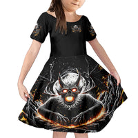 Demon Skull Family Matching Short Sleeve Bodycon Dress and Hawaiian Shirt One Day I Gonna Say Fuck It All - Wonder Print Shop