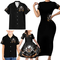 Demon Skull Family Matching Short Sleeve Bodycon Dress and Hawaiian Shirt One Day I Gonna Say Fuck It All - Wonder Print Shop