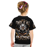 Demon Skull Kid T Shirt One Day I Gonna Say Fuck It All - Wonder Print Shop
