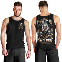 Demon Skull Men Tank Top One Day I Gonna Say Fuck It All - Wonder Print Shop