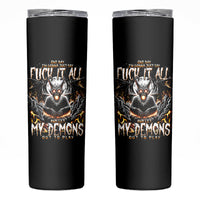 Demon Skull Skinny Tumbler One Day I Gonna Say Fuck It All - Wonder Print Shop