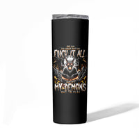 Demon Skull Skinny Tumbler One Day I Gonna Say Fuck It All - Wonder Print Shop