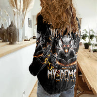 Demon Skull Women Casual Shirt One Day I Gonna Say Fuck It All - Wonder Print Shop