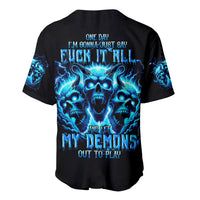 Demon Skull Baseball Jersey One Day I Gonna Say Fuck It All - Wonder Print Shop