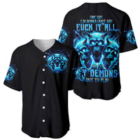 Demon Skull Baseball Jersey One Day I Gonna Say Fuck It All - Wonder Print Shop