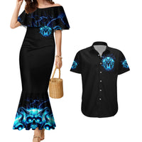 Demon Skull Couples Matching Mermaid Dress and Hawaiian Shirt One Day I Gonna Say Fuck It All - Wonder Print Shop