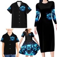 Demon Skull Family Matching Long Sleeve Bodycon Dress and Hawaiian Shirt One Day I Gonna Say Fuck It All - Wonder Print Shop