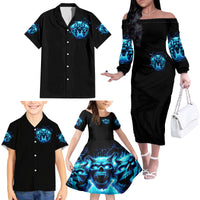 Demon Skull Family Matching Off Shoulder Long Sleeve Dress and Hawaiian Shirt One Day I Gonna Say Fuck It All - Wonder Print Shop