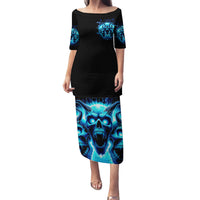 Demon Skull Family Matching Puletasi Dress and Hawaiian Shirt One Day I Gonna Say Fuck It All - Wonder Print Shop