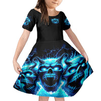 Demon Skull Family Matching Short Sleeve Bodycon Dress and Hawaiian Shirt One Day I Gonna Say Fuck It All - Wonder Print Shop
