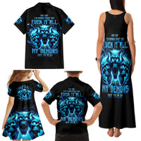 Demon Skull Family Matching Tank Maxi Dress and Hawaiian Shirt One Day I Gonna Say Fuck It All - Wonder Print Shop