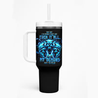 Demon Skull Tumbler With Handle One Day I Gonna Say Fuck It All - Wonder Print Shop