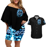 Thunder Skull Couples Matching Off Shoulder Short Dress and Hawaiian Shirt You My Friend Should Have Been Swallowed - Wonder Print Shop