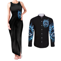Thunder Skull Couples Matching Tank Maxi Dress and Long Sleeve Button Shirt You My Friend Should Have Been Swallowed - Wonder Print Shop