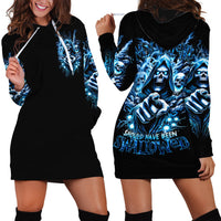 Thunder Skull Hoodie Dress You My Friend Should Have Been Swallowed - Wonder Print Shop