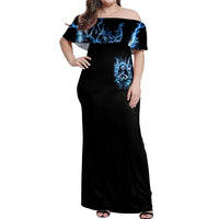 Thunder Skull Off Shoulder Maxi Dress You My Friend Should Have Been Swallowed - Wonder Print Shop