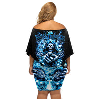 Thunder Skull Off Shoulder Short Dress You My Friend Should Have Been Swallowed - Wonder Print Shop